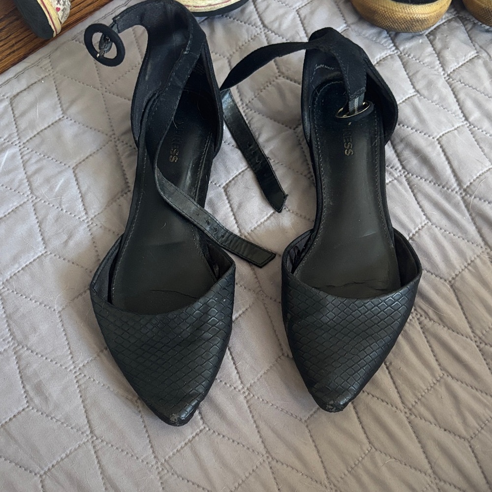 Express Black Textured Heels